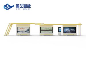 现代流线型公交候车亭-科技感与实用性兼具