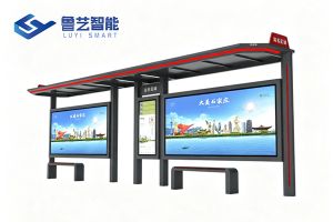 简约现代公交站亭，打造城市靓丽交通风景线