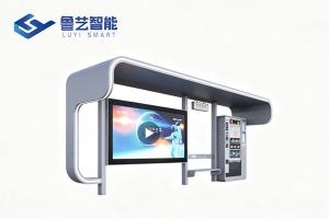 科技感现代化公交站台，赋能智慧城市交通建